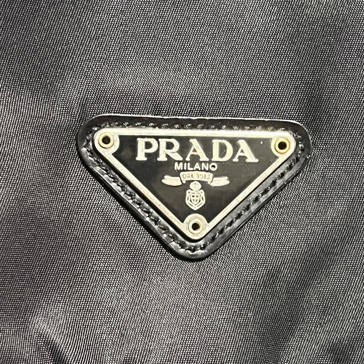 1円〜 PRADA プラダ ショルダーバッグ メッセンジャーバック 斜めがけ テスートナイロン 三角ロゴ　ブラック系 ユニセックス_画像7