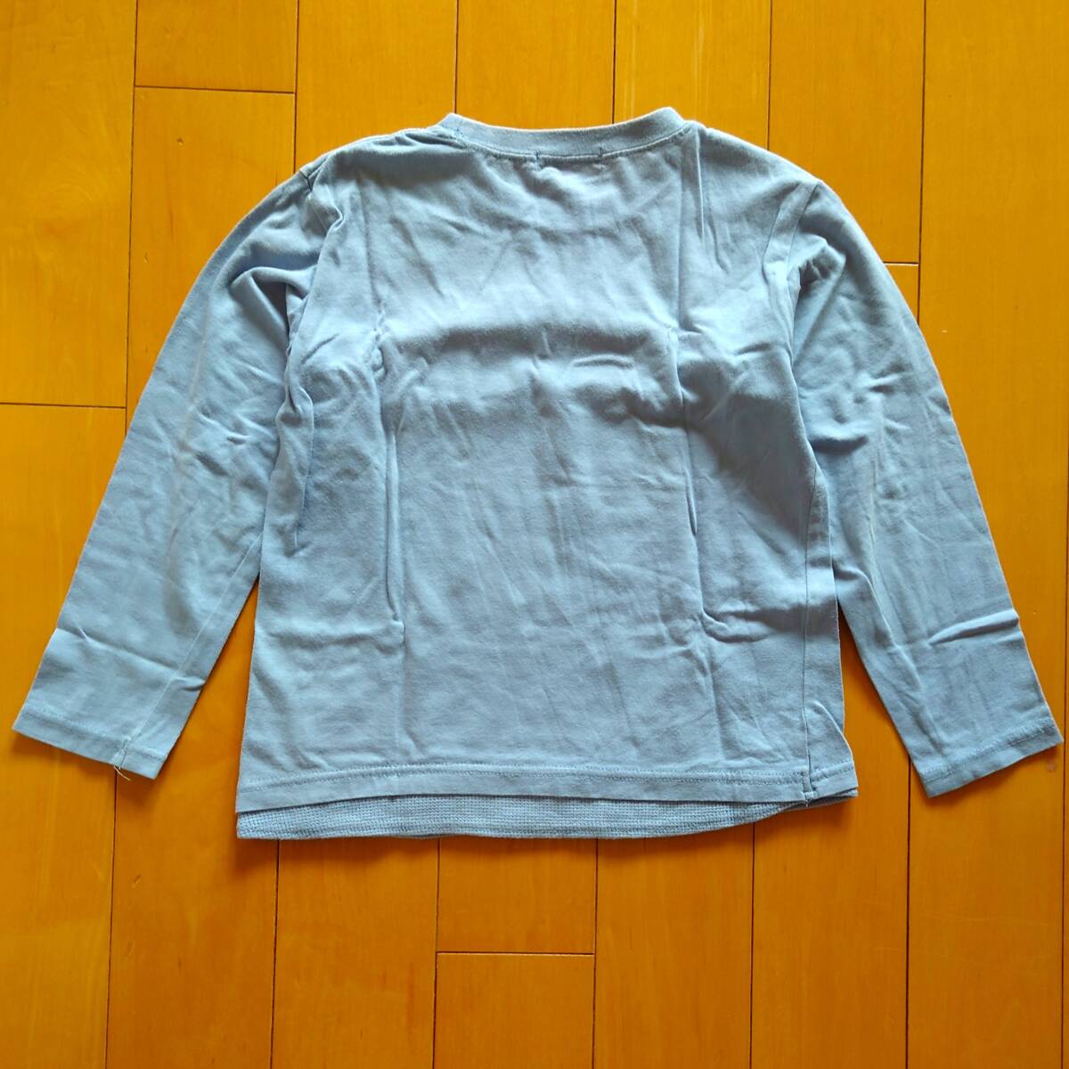  Logo металлик принт футболка с длинным рукавом ( бледно-голубой ) / 120 размер [BRANSHES / Blanc shes] стоимость доставки 180 иен 