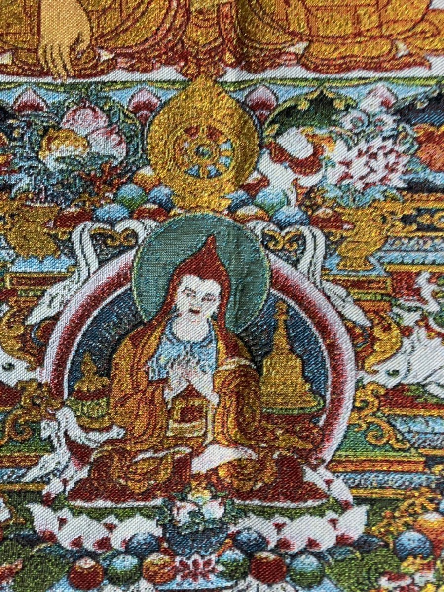 タンカ刺繍　如来仏　金糸刺繍／曼荼羅　タンカ　仏教　チベット密教　チベット　仏教美術　チベット仏教　仏画_画像7