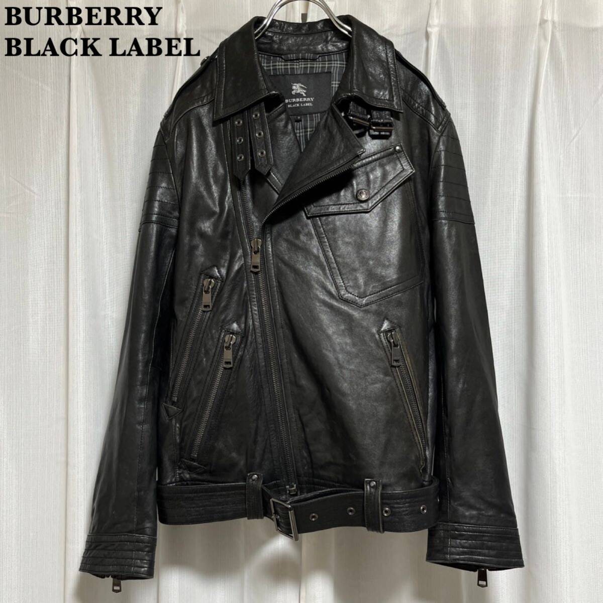 【希少】高級 BURBERRY BLACKLABEL 本革 ライダースジャケット_画像1