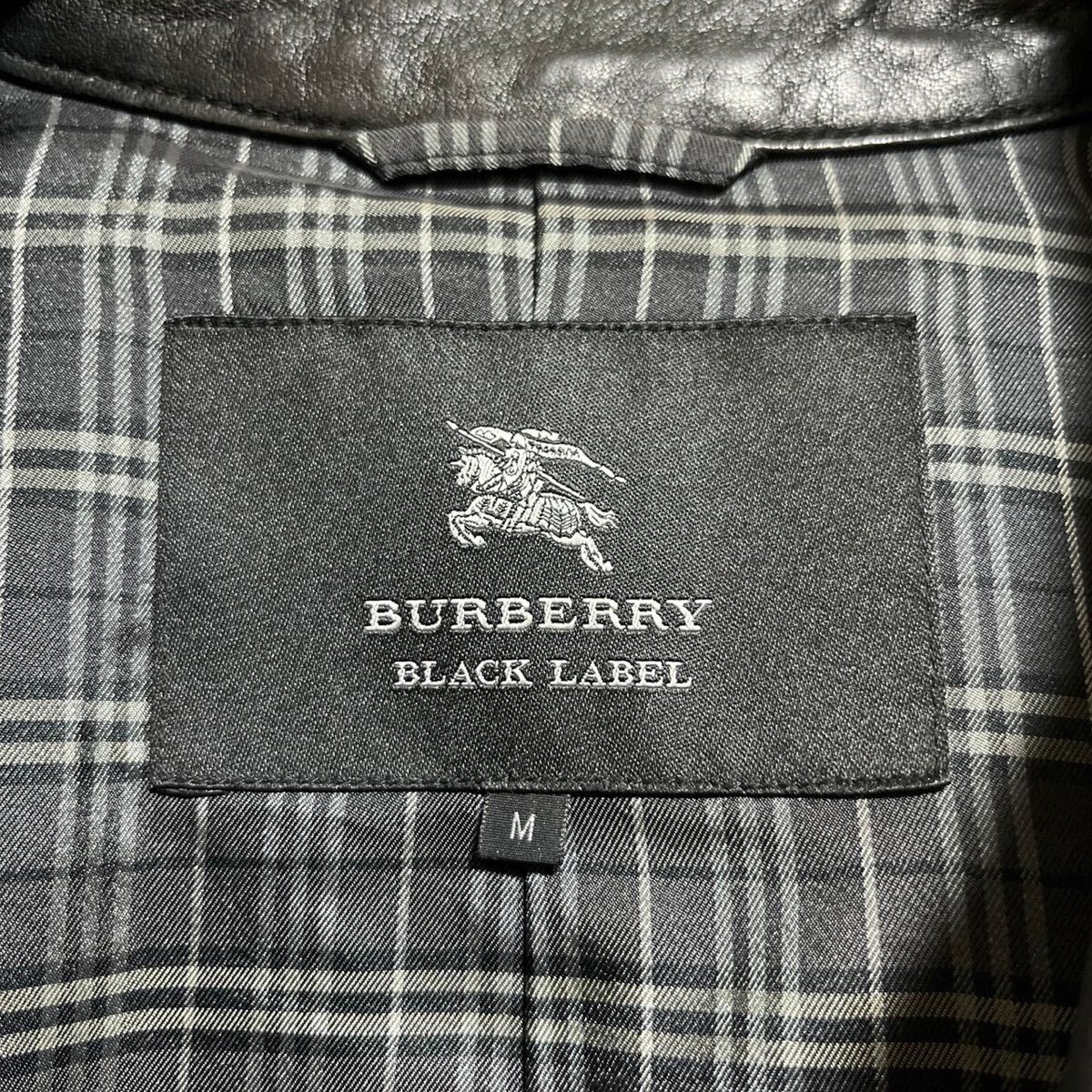 【希少】高級 BURBERRY BLACKLABEL 本革 ライダースジャケット_画像6