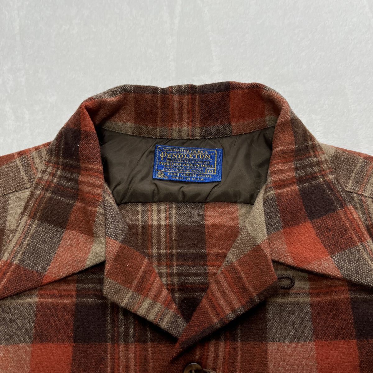 【極美品】70's PENDLETON ペンドルトン ウール チェックシャツ M_画像6