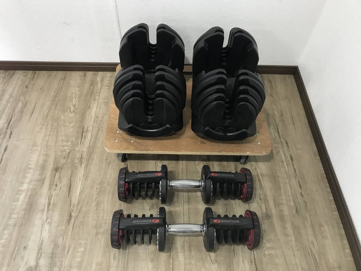 ID4940: BOWFLEX 可変式ダンベル 41kg ペア 筋トレ ウェイトトレーニング 中古 神奈川県相模原市 アジャスタブルダンベルの画像4