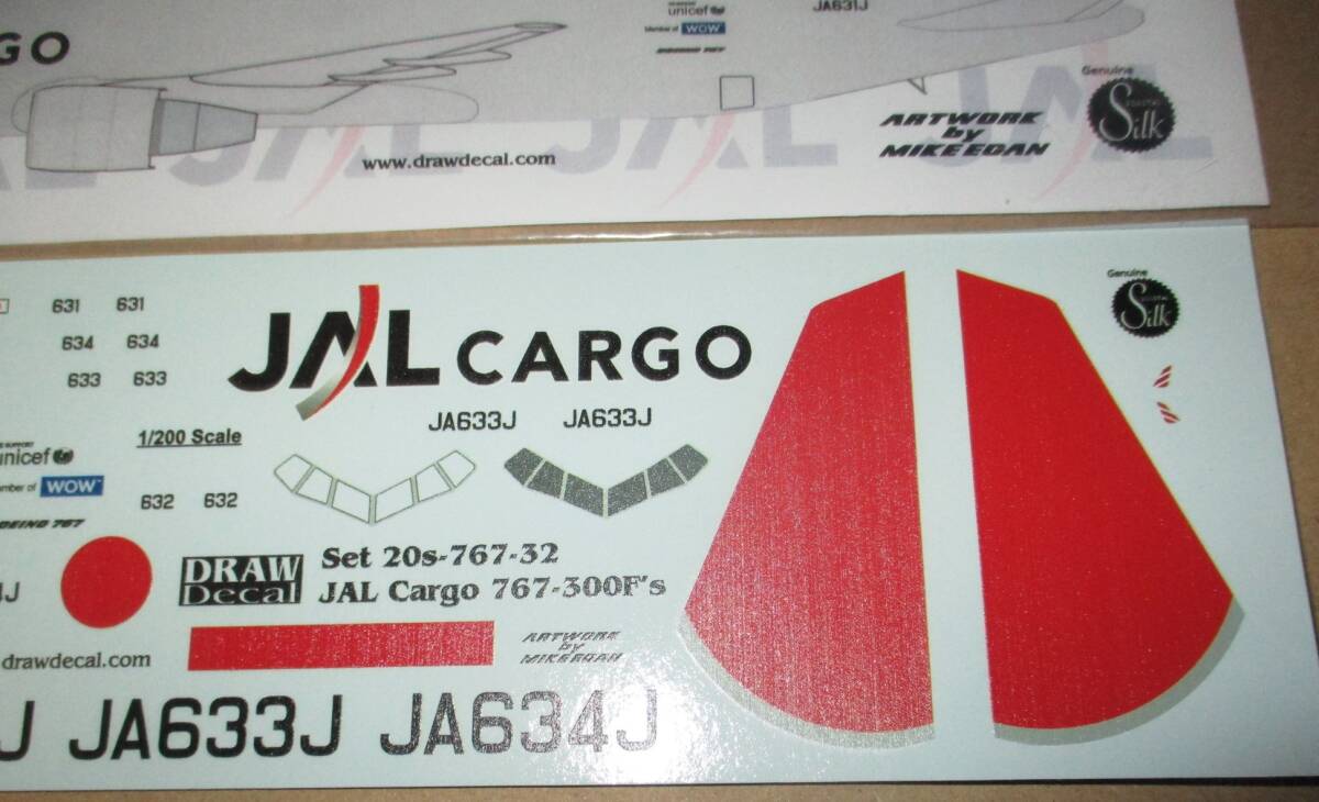 DRAW デカール 1/200 JAL カーゴ Cargo B767-300F (20s-767-32) _画像4