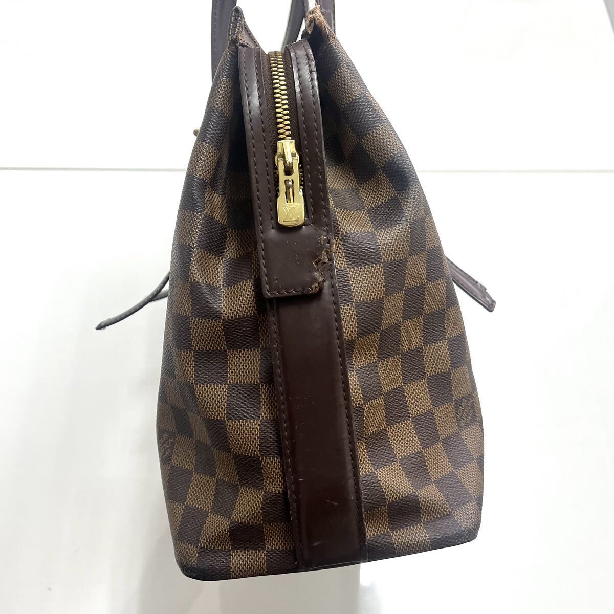 ★1円スタート★LOUIS VUITTON ダミエ チェルシー N51119/シリアルTH1006 ショルダーバッグ エベヌトートバッグ ブラウン カデナ付き_画像7