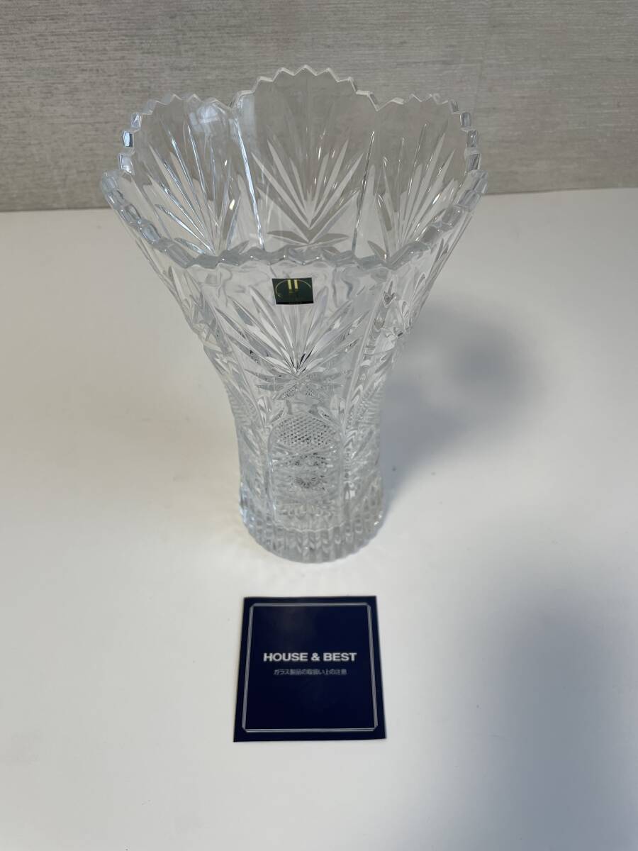 ホヤクリスタル（HOYA CRYSTAL） 花瓶  クリスタルガラス  NFS1325E  フラワーベース  専用箱付  未使用  美品 キレイの画像2