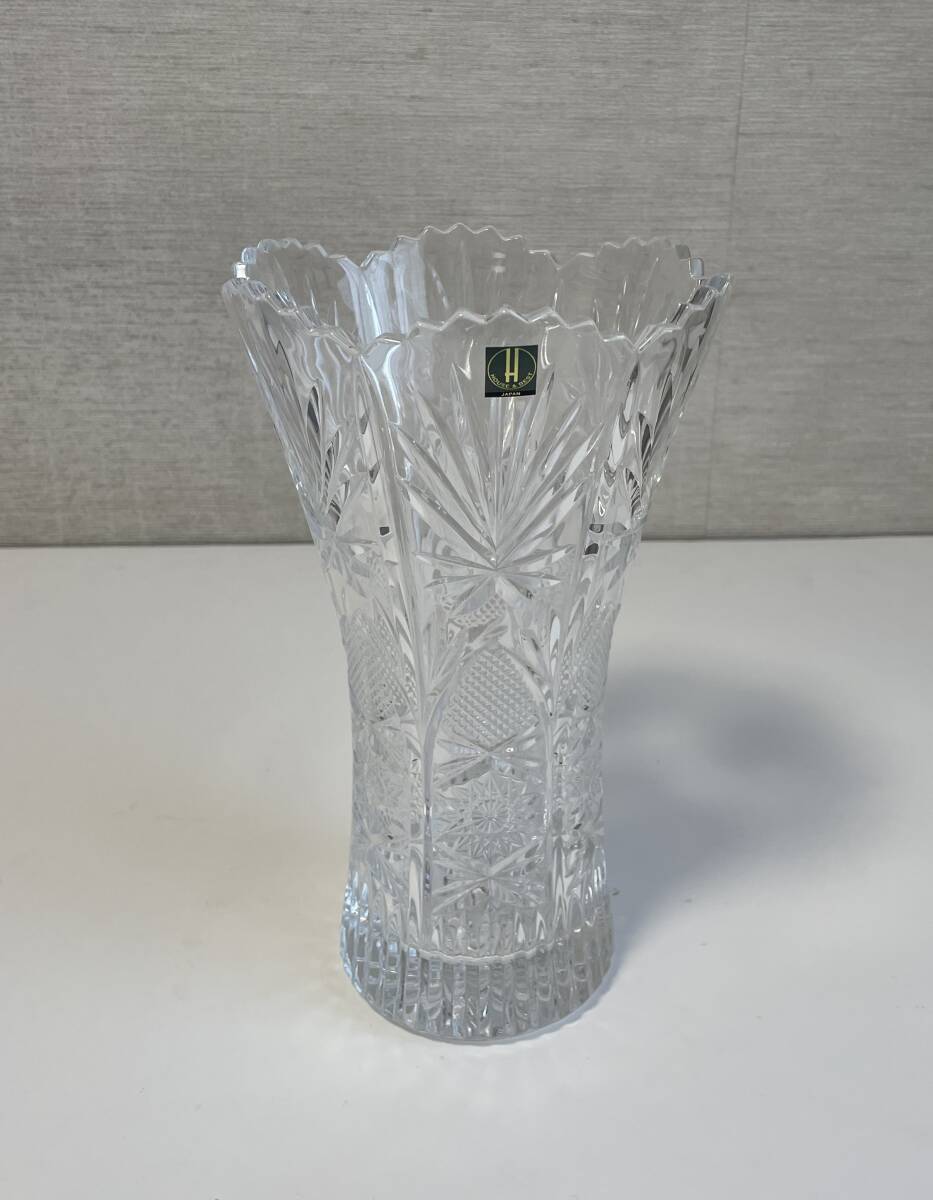 ホヤクリスタル（HOYA CRYSTAL） 花瓶  クリスタルガラス  NFS1325E  フラワーベース  専用箱付  未使用  美品 キレイの画像1