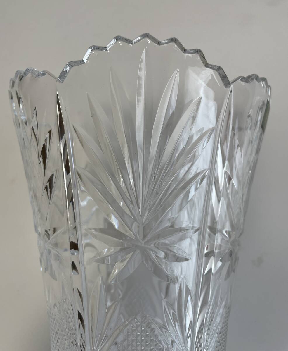 ホヤクリスタル（HOYA CRYSTAL） 花瓶  クリスタルガラス  NFS1325E  フラワーベース  専用箱付  未使用  美品 キレイの画像8