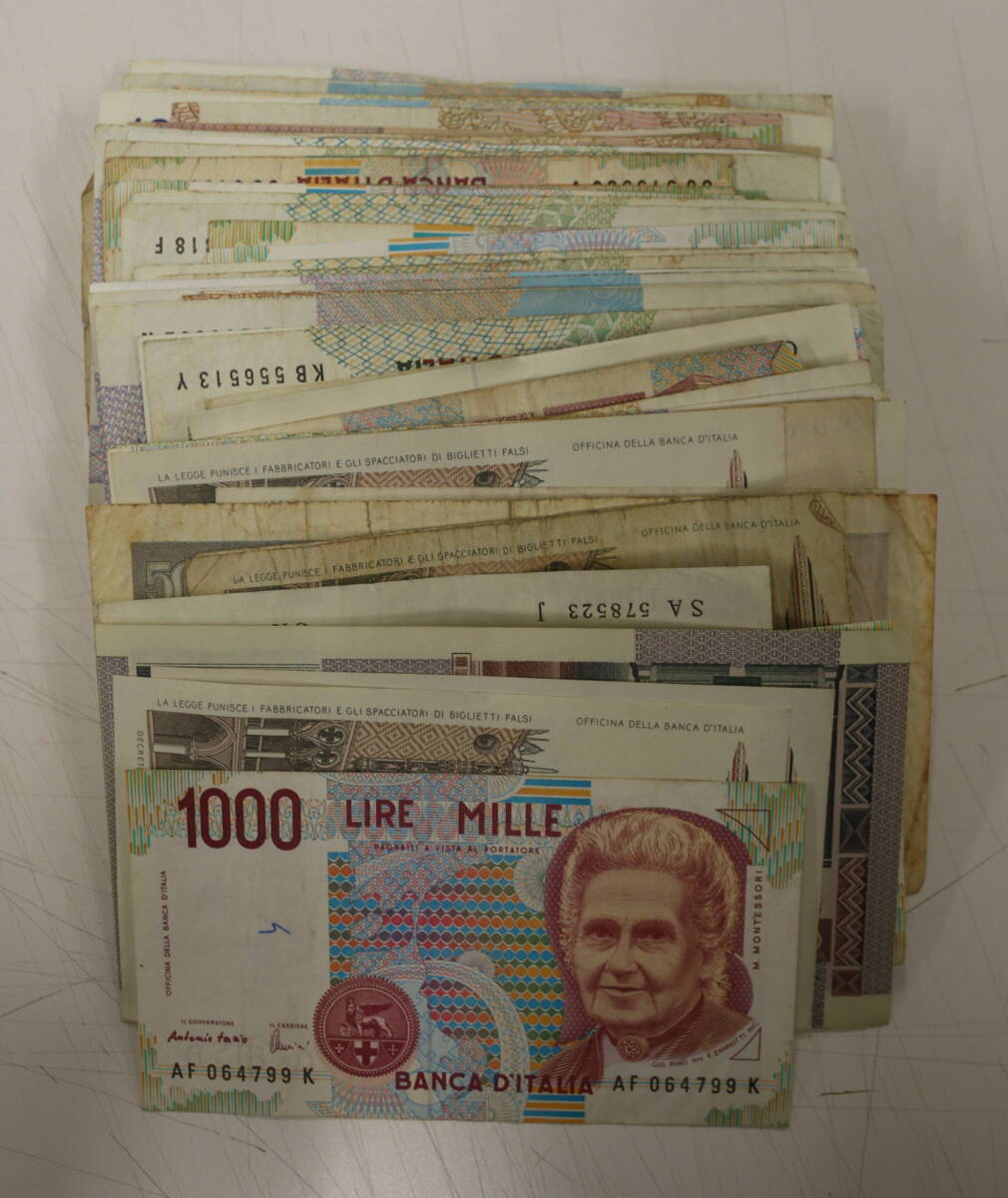 イタリア リラ 計95枚 まとめて おまとめ イタリア紙幣 海外紙幣 外国紙幣 紙幣 古紙幣 旧紙幣 古銭_画像1
