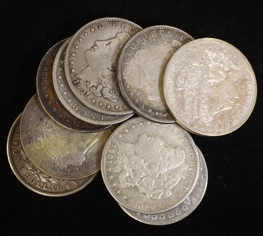 モルガン 1ドル銀貨 9枚 まとめて おまとめ 銀貨 海外コイン 外国コイン 古銭 の画像1