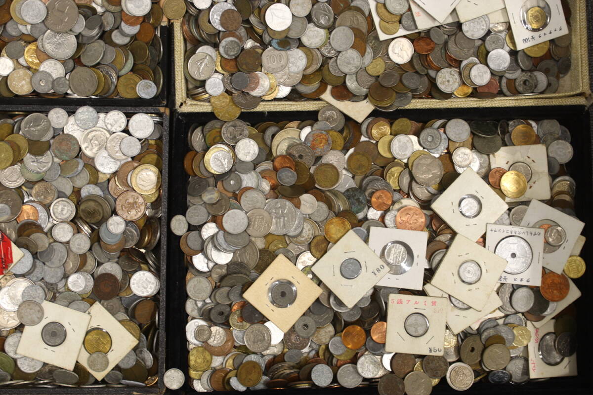 混合古銭 22359g まとめて おまとめ 大量 海外コイン 外国コイン アルミ銭 錫銭 銅銭 古銭の画像2