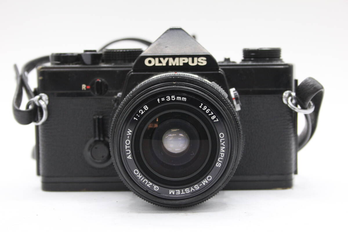 Y450 オリンパス Olympus OM-1 N ブラック OM-System G.Zuiko Auto-W 35mm F2.8 ボディレンズセット ジャンク_画像2
