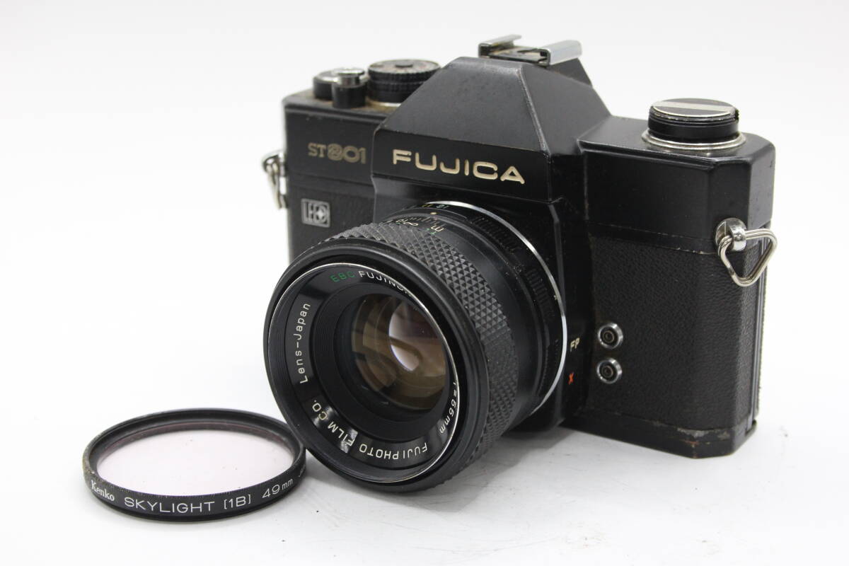 Y455 富士フィルム Fujifilm Fujica ST801 ブラック EBC Fujinon 55mm F1.8 ボディレンズセット ジャンク_画像1