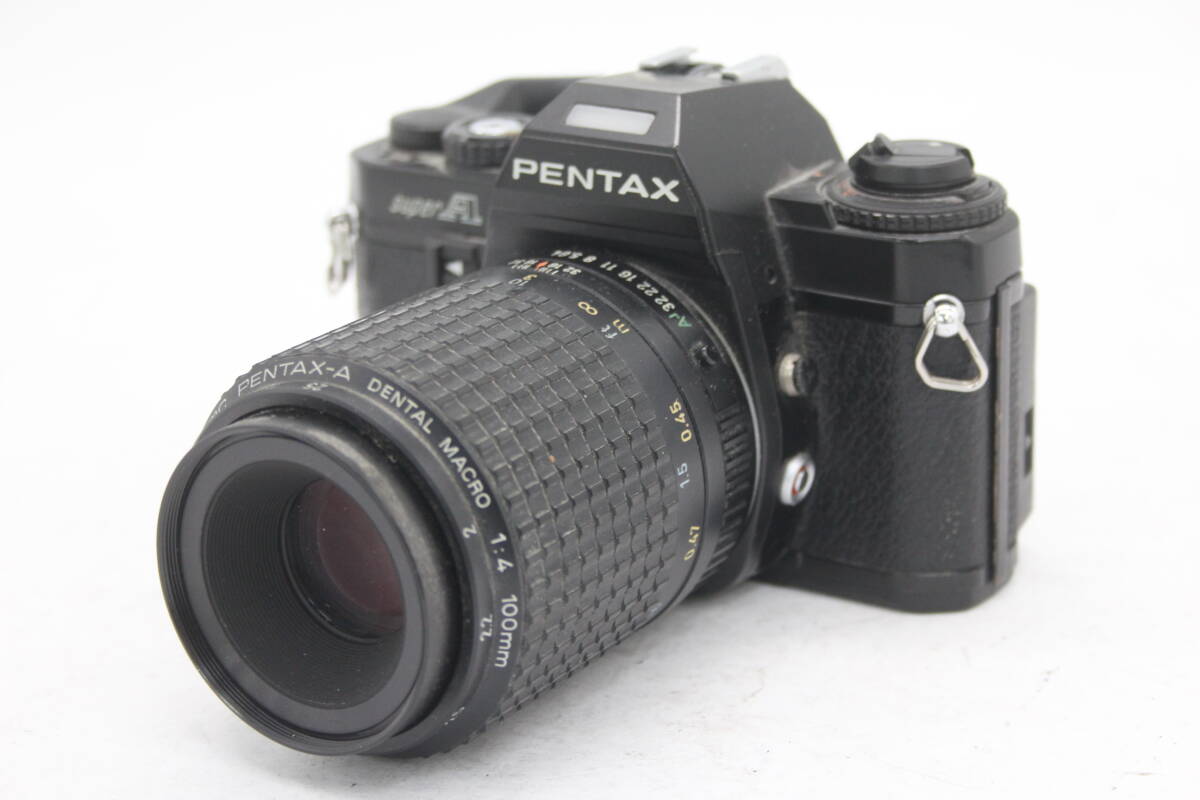 Y670 ペンタックス Pentax Super-A Digital Data M・AF080 付き SMC Pentax-A Dental Macro 100mm F4 ボディレンズセット ジャンク_画像2