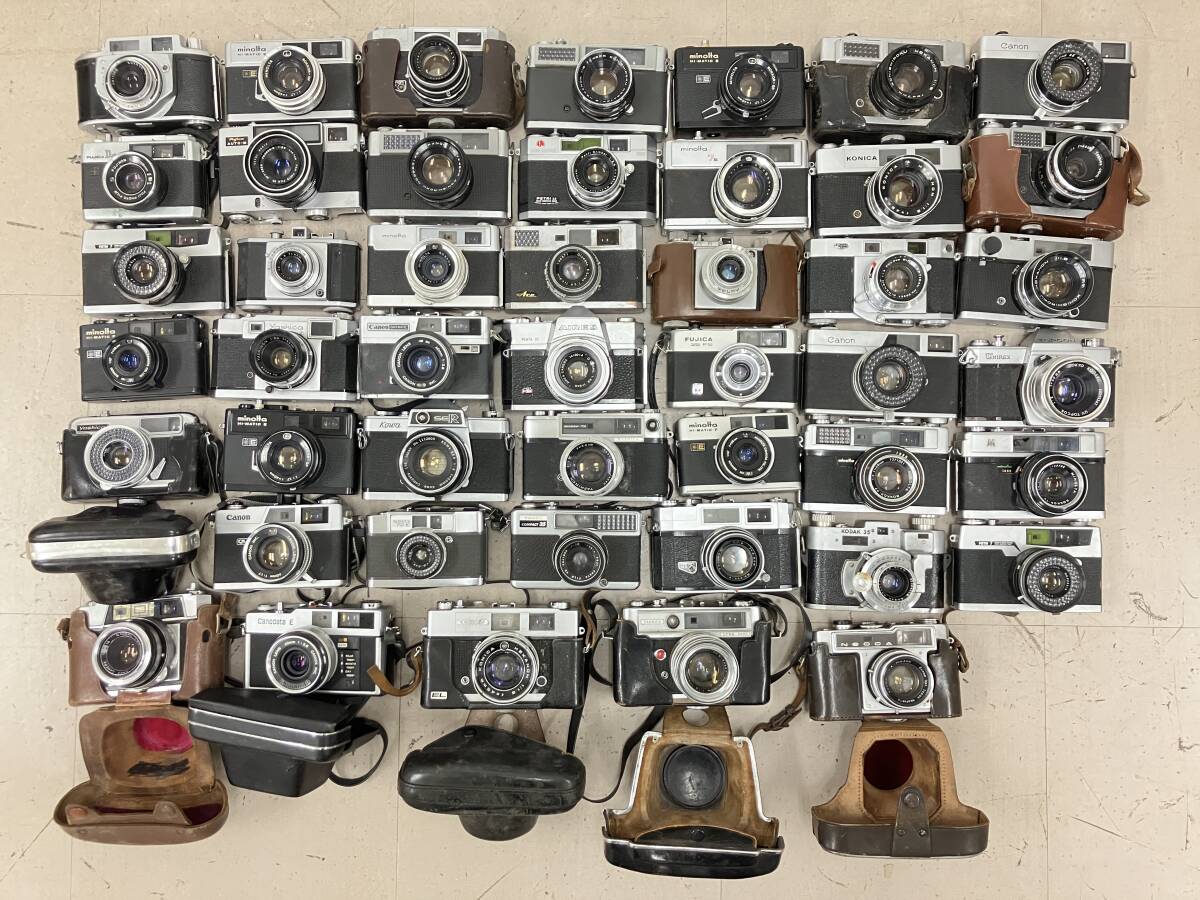 [ large amount 45 piece and more ] Minolta Canon Yashica etc. range finder leather case attaching etc. large amount summarize Junk D71