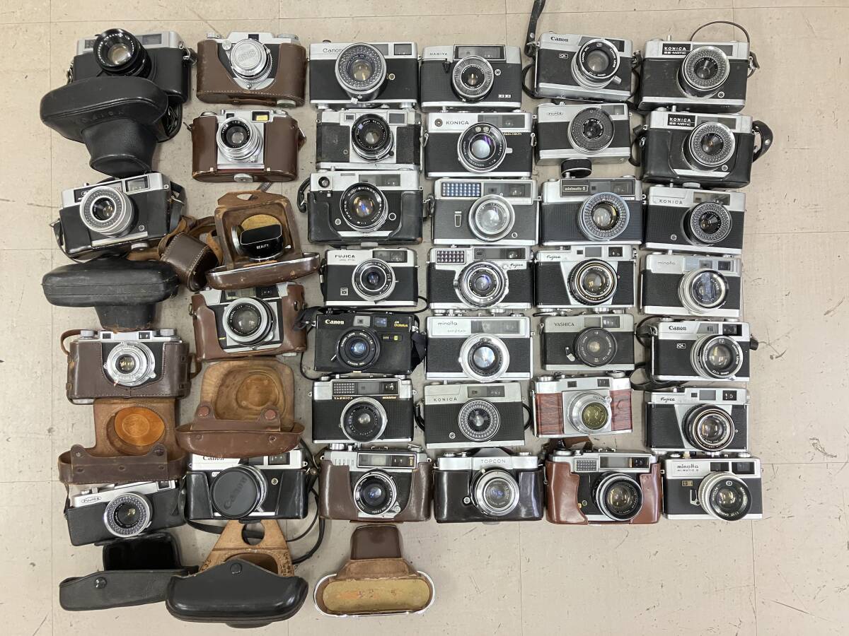 [ large amount 35 piece and more ] Konica Canon Fuji film etc. range finder leather case attaching etc. large amount summarize Junk D78