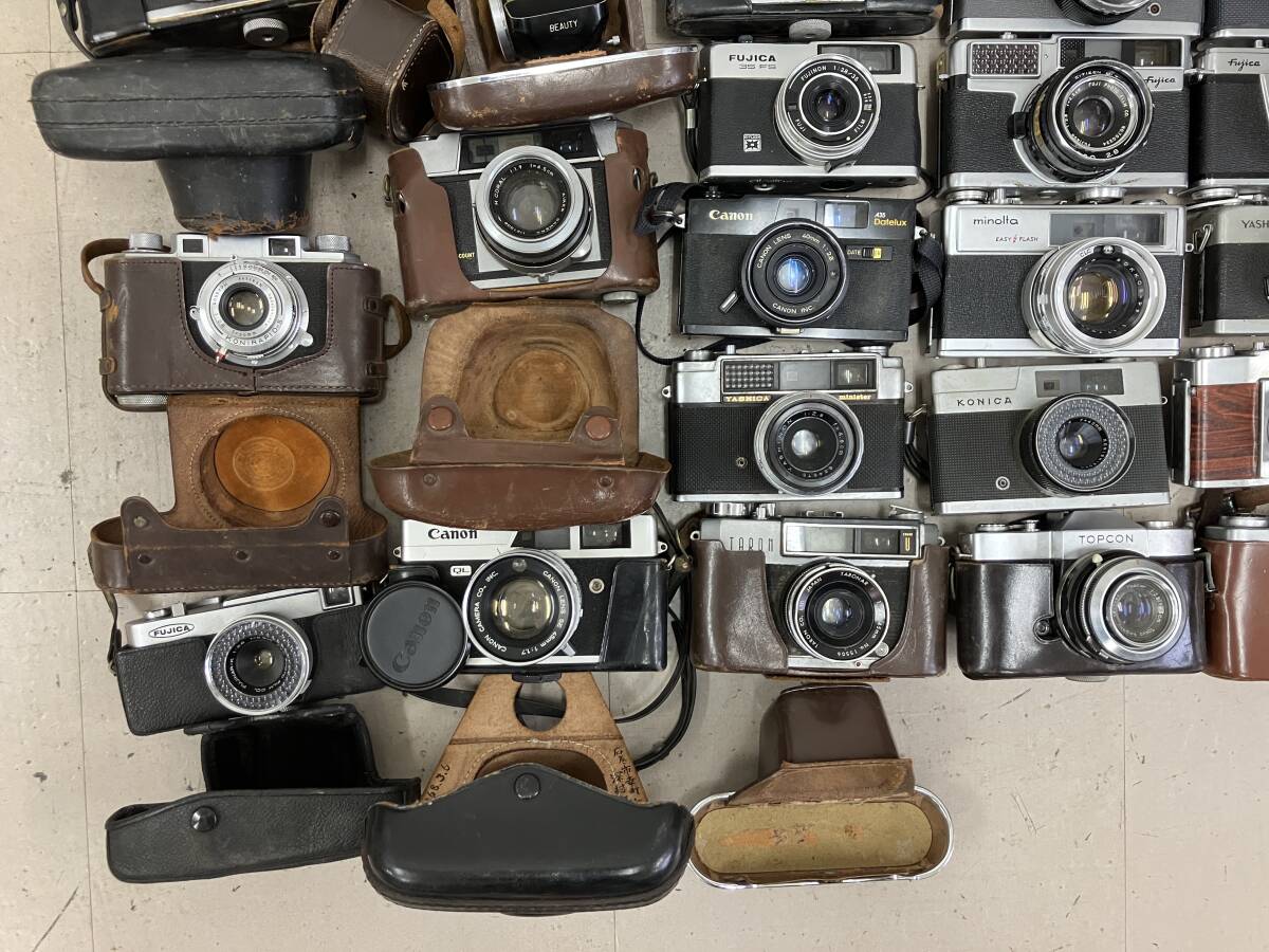 [ large amount 35 piece and more ] Konica Canon Fuji film etc. range finder leather case attaching etc. large amount summarize Junk D78