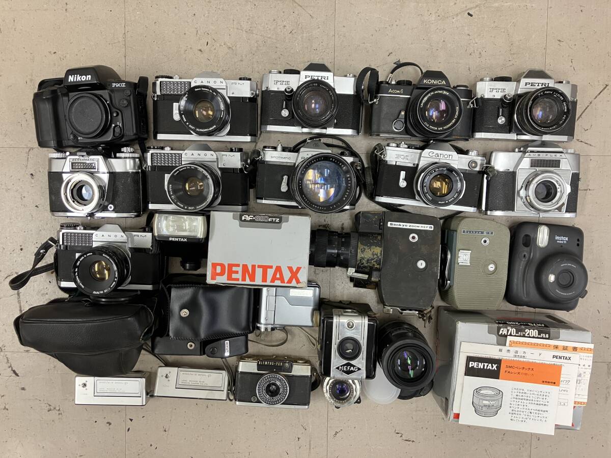 [ large amount 20 piece and more ] Canon Minolta Pentax etc. film camera body lens etc. large amount summarize Junk D83