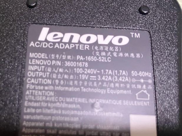 ACアダプター Lenovo G550 純正 19V3.42A PA-1650-52LC 電源ケーブル _画像3