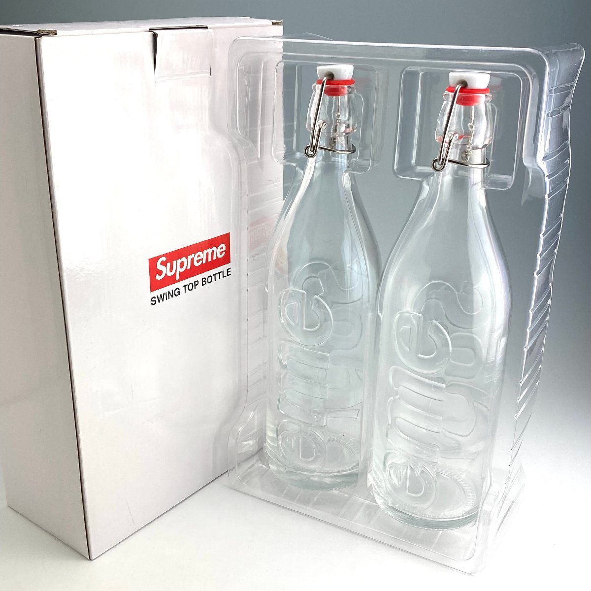 未使用品 Supreme Swing Top 1.0L Bottle (Set of 2) Clear シュプリーム スイングトップボトル クリアの画像1