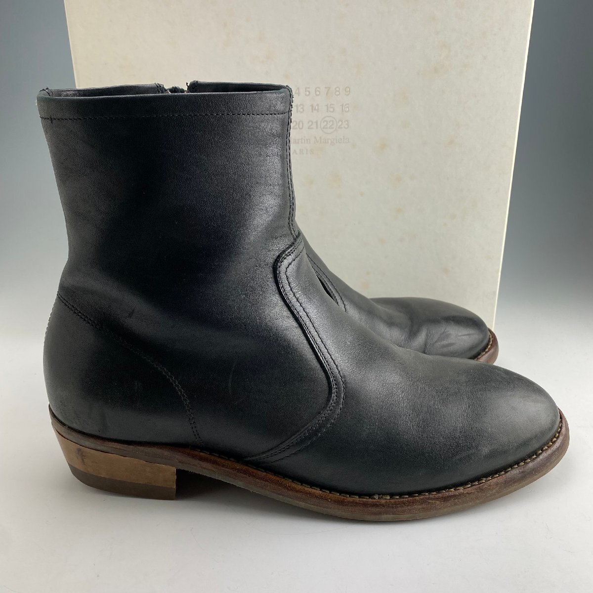 Maison Martin Margiela S37WU0129 メゾンマルジェラ エイジングサイドジップブーツ 42 27cm ブラック_画像2