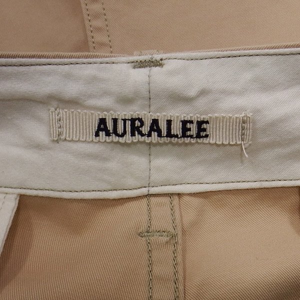 AURALEE WASHED FINX LIGHT CHINO WIDE PANTS BEIGE 4 オーラリー ワイドチノパンツ ベージュ_画像3