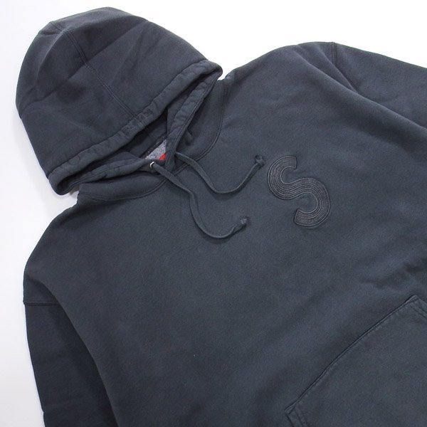 未使用品 23ss Supreme Overdyed S Logo Hooded Sweatshirt Black XL シュプリーム オーバーダイ Sロゴ パーカー ブラック_画像2