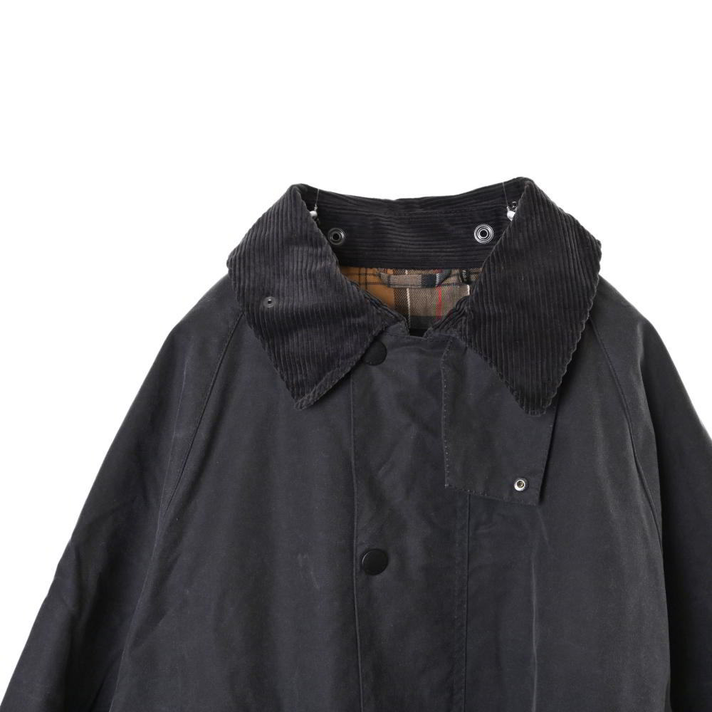 Barbour OVERSIZED WAX BURGHLEY バーレー ワックス ロング コート 42 グレー バーブァー KL4BUAKA29_画像3