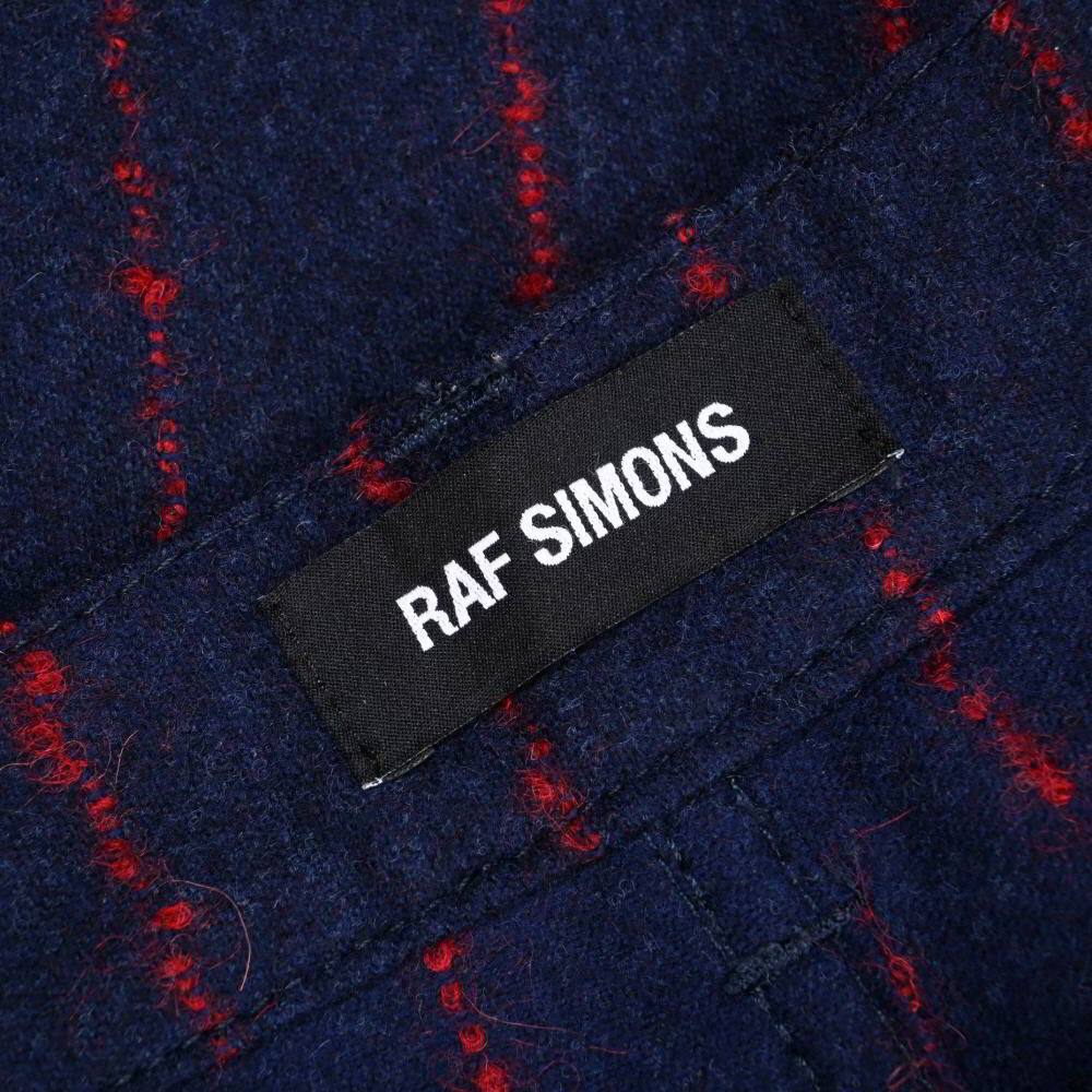美品 RAF SIMONS ストライプ ウール パンツ 44 ネイビー ラフシモンズ KL4BPUKP33_画像6