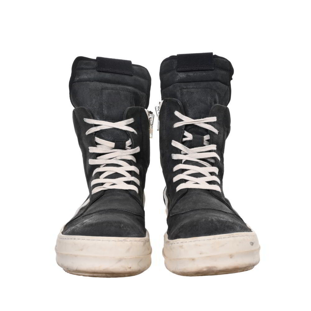 Rick Owens ジオバスケット レザー ハイカットスニーカー 43 ブラック リックオウエンス KL4BPUQP33_画像2