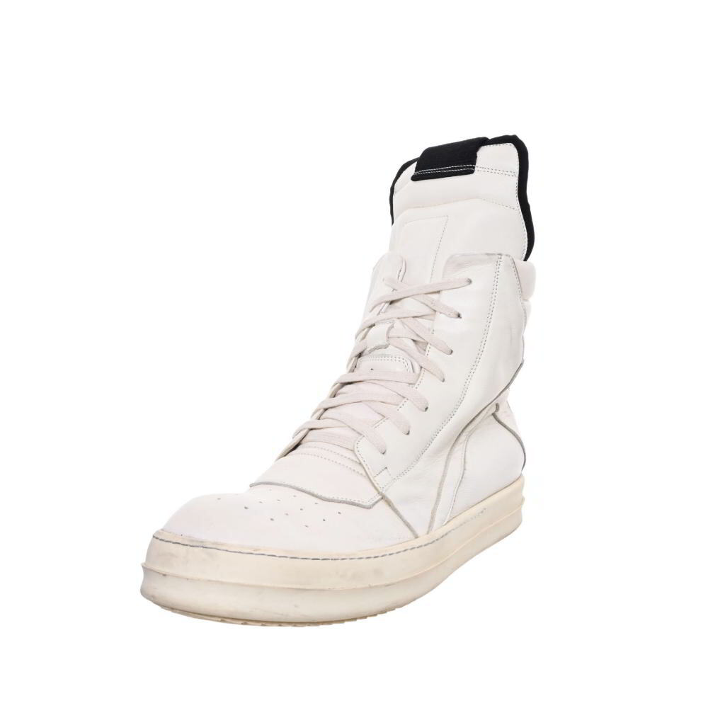 Rick Owens ジオバスケット レザー ハイカットスニーカー 42 ホワイト リックオウエンス KL4BPUQU32_画像1