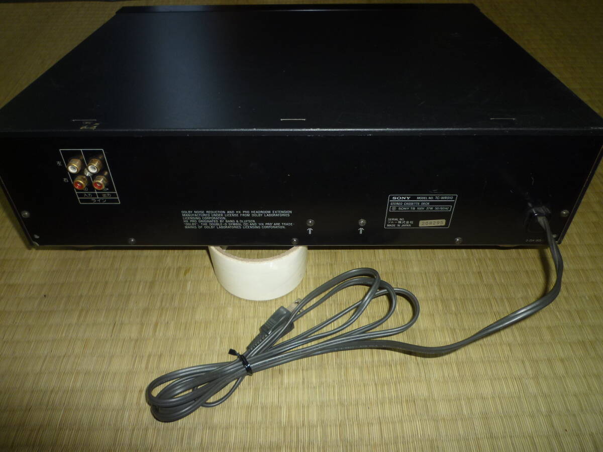 SONY ソニー TC-WR910 Wカセットデッキ カセットデッキ MADE IN JAPAN 日本製 1987年頃 ツイン 録再 リバースデッキ アモルファスヘッドの画像7
