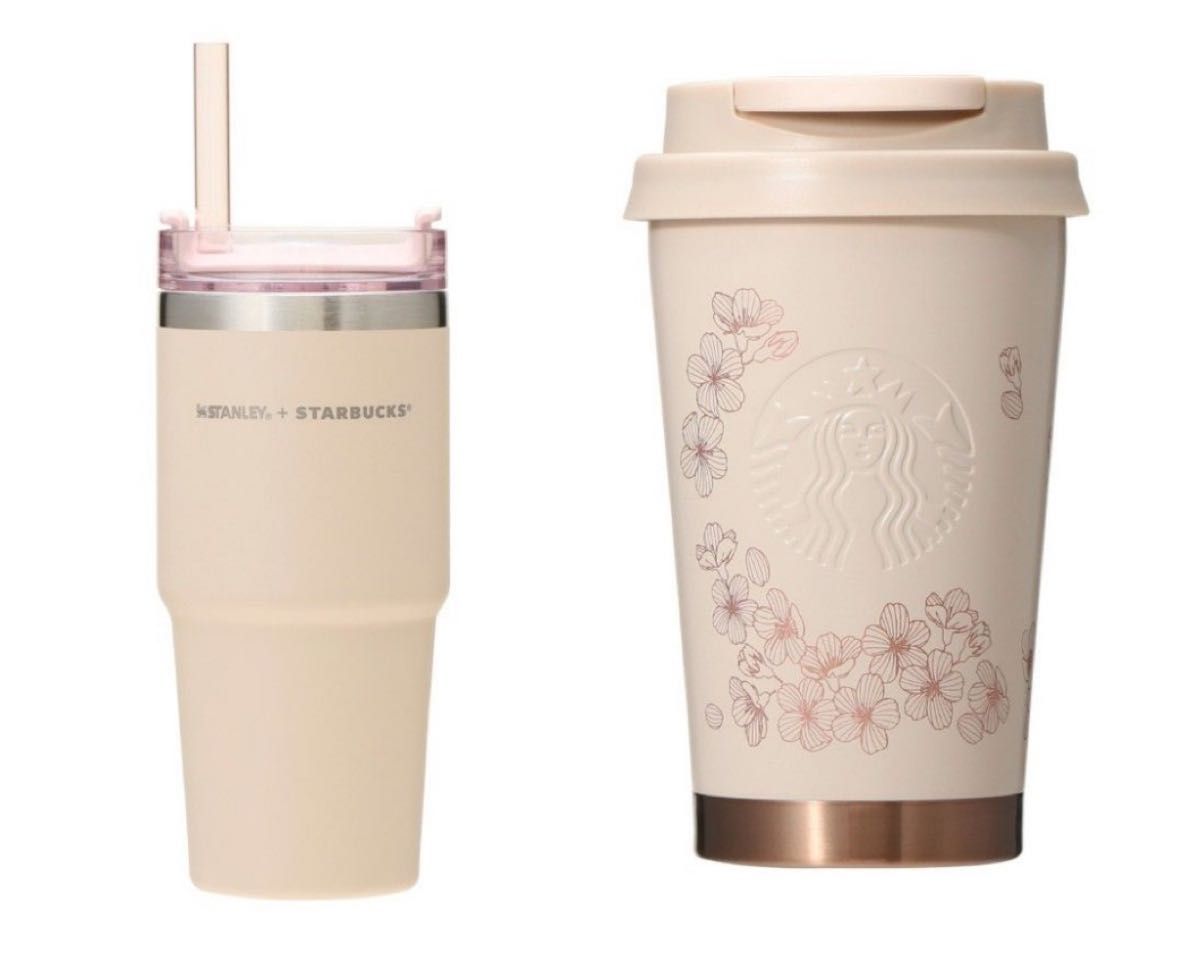 【新品未使用】ステンレスタンブラーSTANLEY　TOGOロゴタンブラーグレース　スタバ　STARBUCKS　セットさくら2024