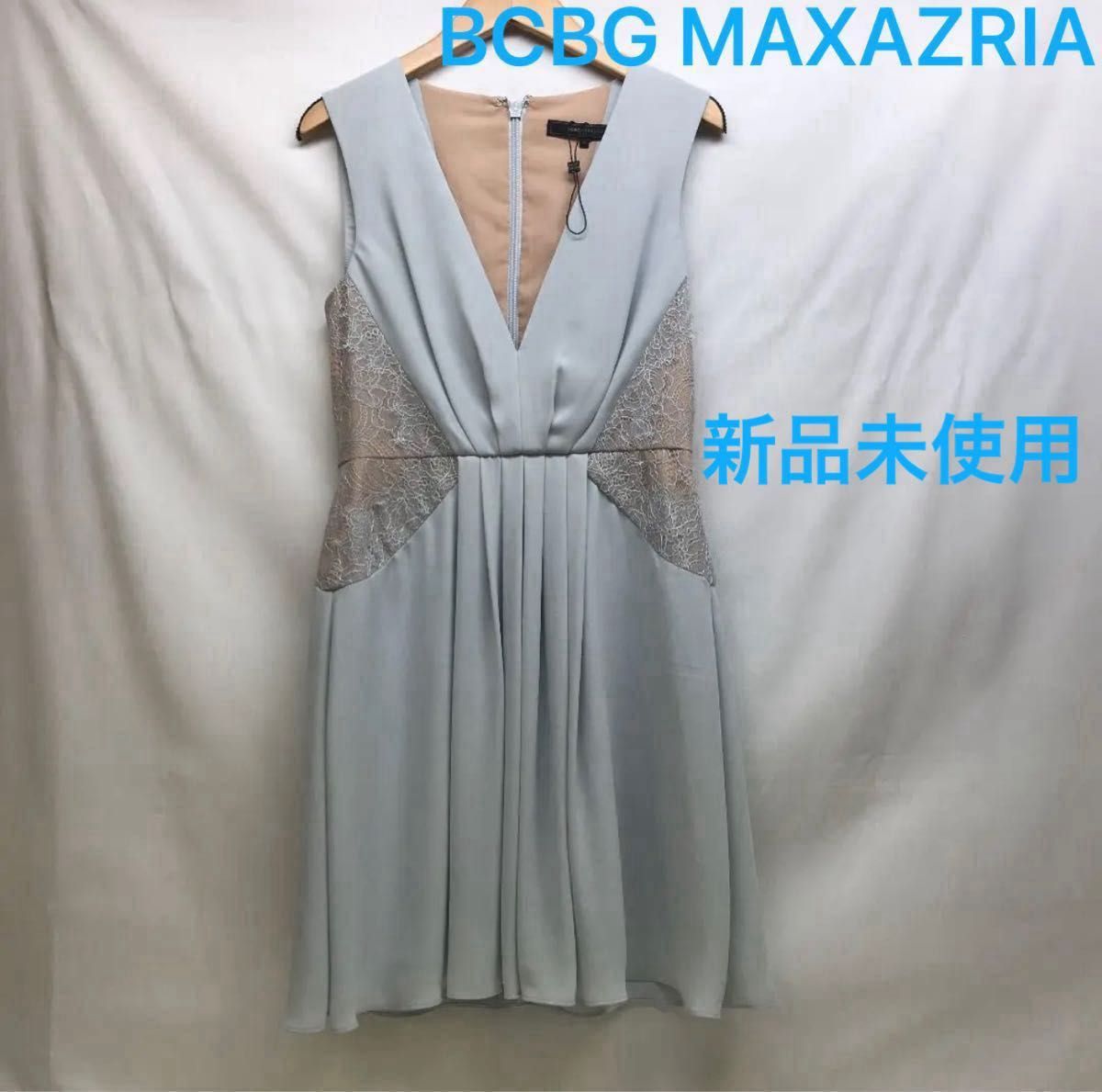 【新品未使用】BCBGMAXAZRIA  カクテルドレス★ライトブルー★サイズ0★レース★水色★ワンピース★ドレス セクシー