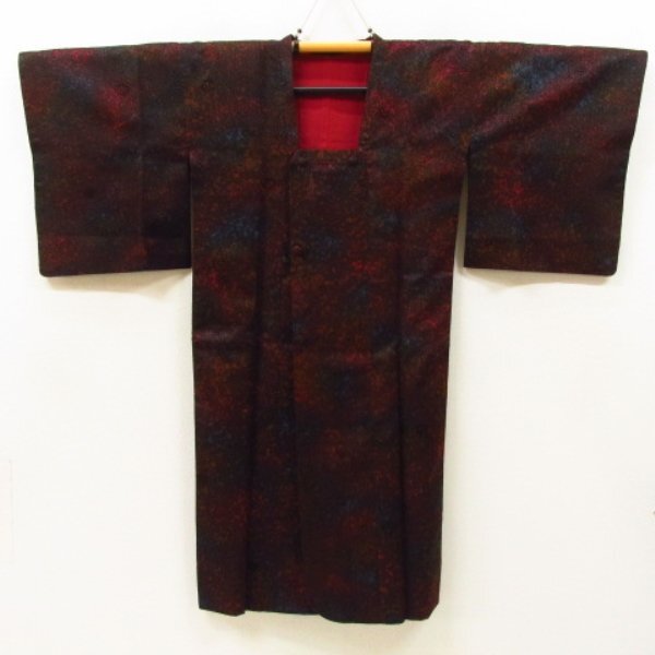 * kimono 10* 1 jpy silk road line coat wheel . woven . length 124cm.64.5cm [ including in a package possible ] **