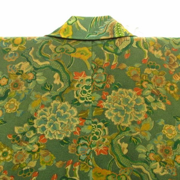 * kimono 10* 1 jpy silk fine pattern ... length 158cm.63.5cm [ including in a package possible ] *