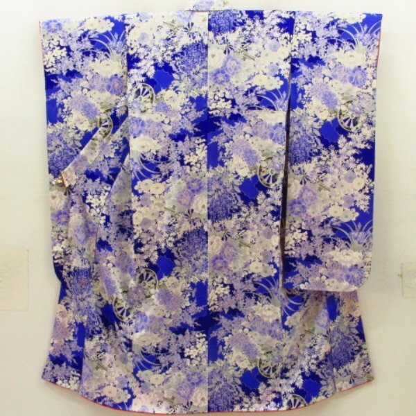 * kimono 10* 1 jpy silk long-sleeved kimono underskirt set . length 154cm.64cm [ including in a package possible ] ***