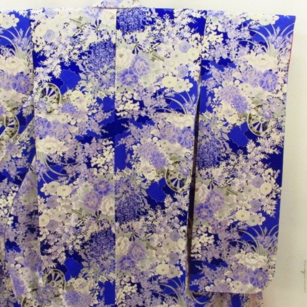 * kimono 10* 1 jpy silk long-sleeved kimono underskirt set . length 154cm.64cm [ including in a package possible ] ***