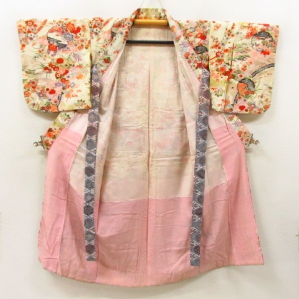 ★着物10★ 1円 絹 子供着物 ジュニア用 女の子用 袷 身丈127cm 裄59cm [同梱可] ☆☆の画像8