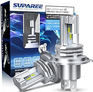 SUPAREE H4 LEDヘッドライト HI/LO切替 ファンレス 車/バイク用 DC9-32V 6500K ホワイト 一体_画像1