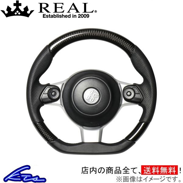 86 ZN6 ステアリング レアル オリジナルシリーズ GR-BKC-BK REAL Dシェイプ 小径 ガングリップ ハチロク ハンドル_画像1