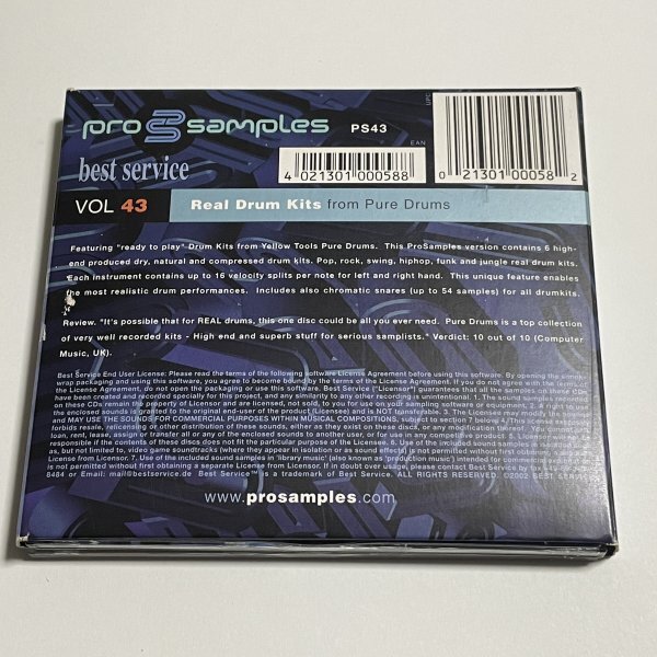 2CD(CD/CD-ROM)『PRO SAMPLES best service VOL.43 PS43 REAL DRUM KITS』サンプリング素材 プロサンプルズ ドラムブレイク ドラム ネタ_画像2