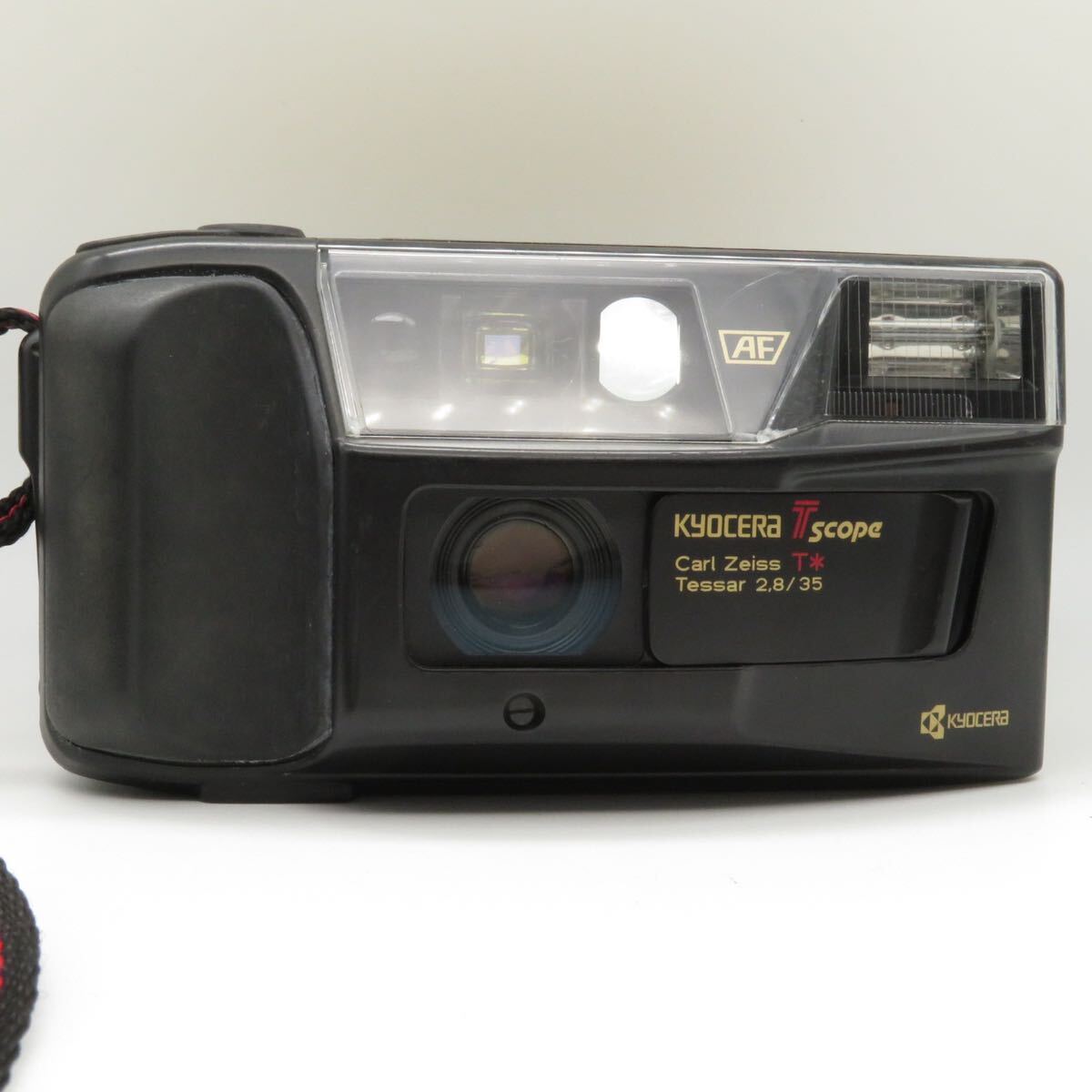 KYOCERA T Scope Carl Zeiss Tessar 35mm F2.8 動作確認済 シャッター、フラッシュOK コンパクト フィルムカメラ 京セラ_画像1