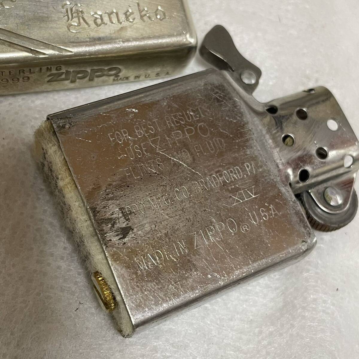 ZIPPO 1999 STERLING SILVER ジッポ スターリング シルバー カネコアツシ 刻印 オイルライター_画像8