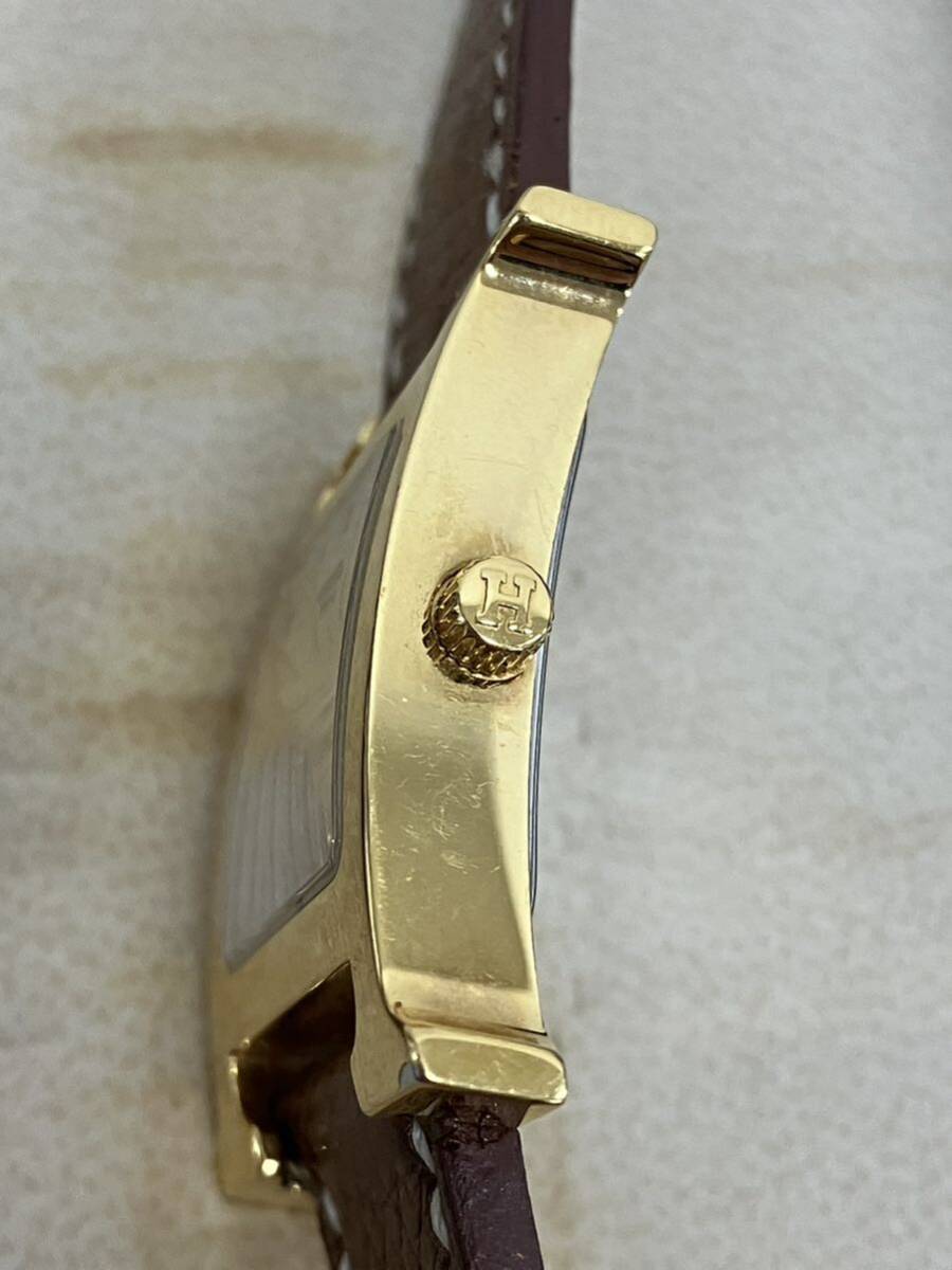 HERMES エルメス Hウォッチ HH1.201 QZ クォーツ ゴールド文字盤 レディース 腕時計 ブランド の画像8