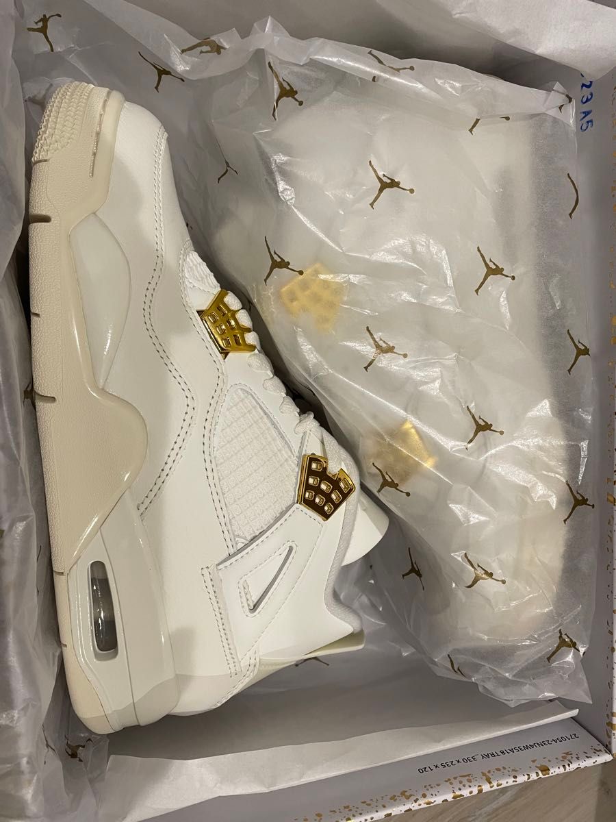 Nike WMNS Air Jordan 4 Retro White & Gold ホワイト ゴールド　AJ4 ジョーダン4 26