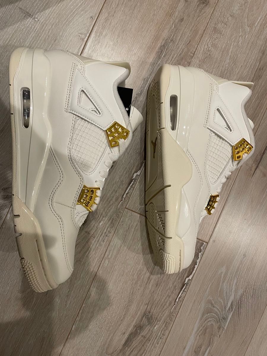 Nike WMNS Air Jordan 4 Retro White & Gold ホワイト ゴールド　AJ4 ジョーダン4 26