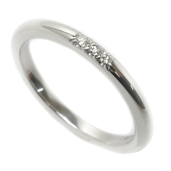全ての ダイヤモンド 61000879 リング・指輪 3PD クラシックバンド Pt950プラチナ ティファニー TIFFANY&Co. 9号 美品 中古 レディース 3.2g プラチナ