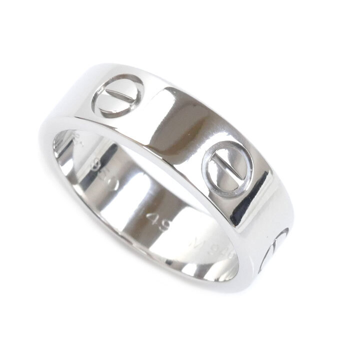 経典 リング・指輪 ラブリング Pt950プラチナ カルティエ CARTIER B4084949 美品 中古 レディース 8.2g 49 9号 プラチナ