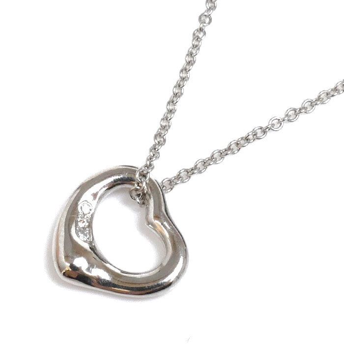 定番のお歳暮&冬ギフトの商品をすべ TIFFANY&Co. 美品 中古 レディース 40cm 3.8g ダイヤモンド ネックレス 3PD ダイヤ オープンハート Pt950プラチナ ティファニー プラチナ